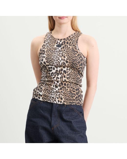 Ganni Natural Rib Tank Top