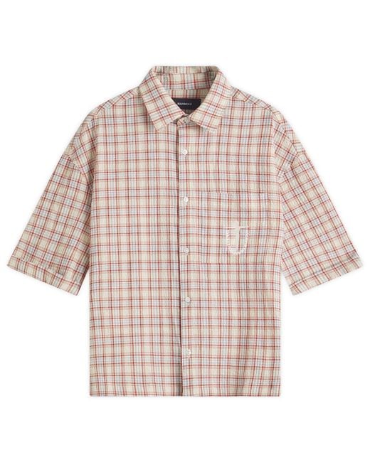 NAHMIAS Brown Plaid Summerlandum Cropped Short Sleeve Shirt for men