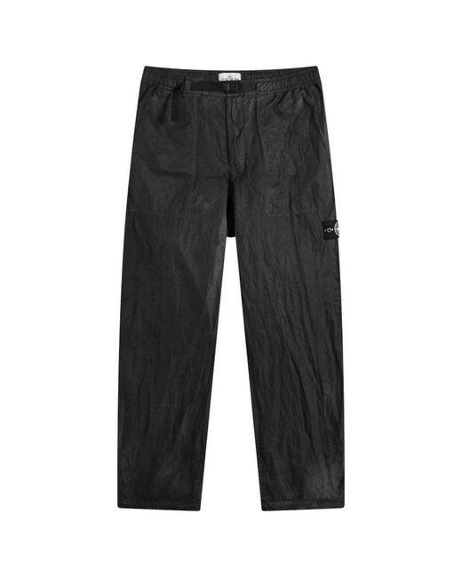 Stone Island Gray Dense Nylon-Tc Hand Sprayed Reflective Trousers for men