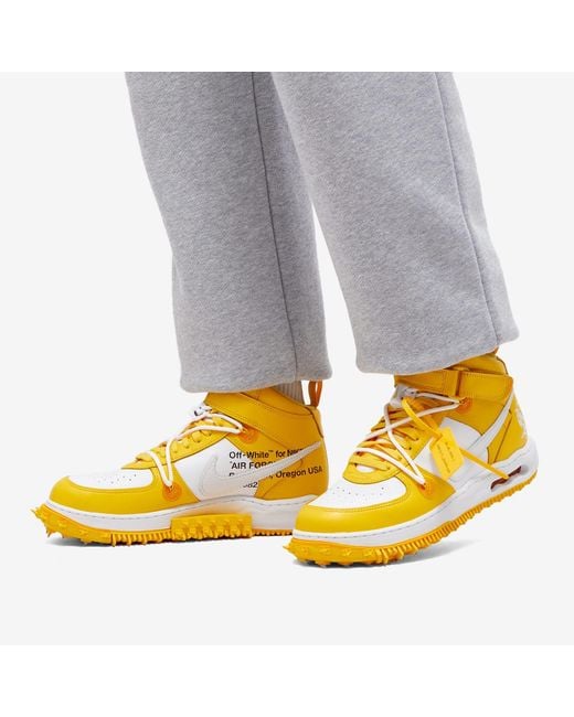 NIKE X OFF-WHITE Yellow X Off- Air Force 1 Mid Sp Sneakers