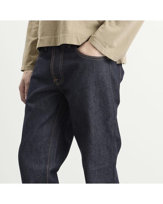 Nudie Jeans Blue Solid Ollie Straight Leg Jeans for men