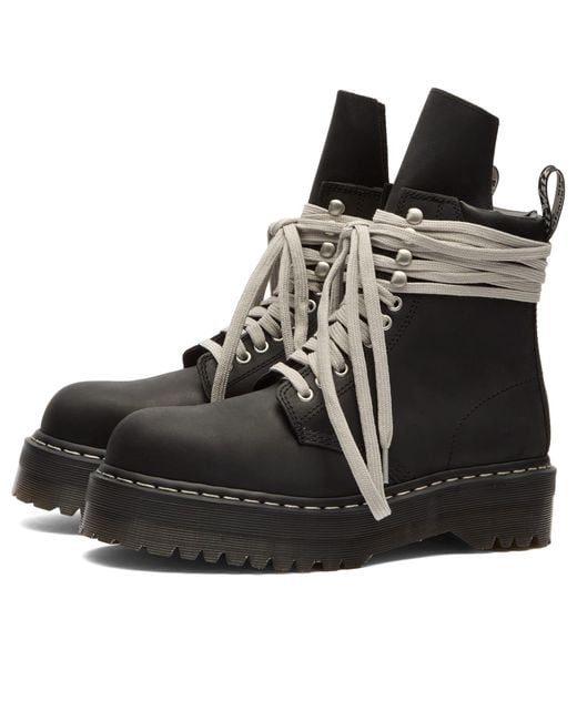 Rick Owens Black X Dr. Martens Quad Sole Steel Toe Boot