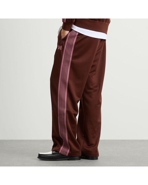 Needles Brown Poly Smooth Track Pants for men