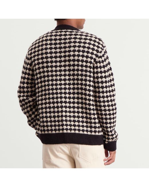 Wax London Black Walker Bubble Knit Cardigan for men