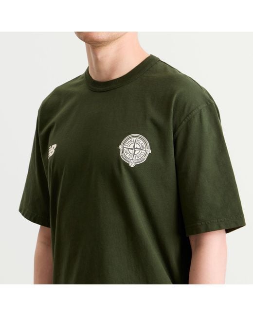 Stone Island Green X New Balance T-Shirt for men
