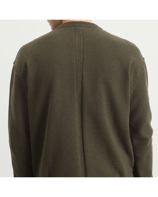 Rick Owens Green Round Neck Knit Crew for men