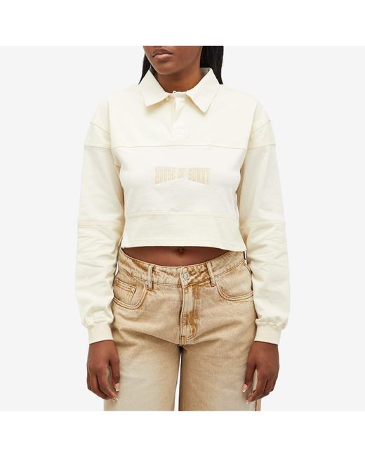 House Of Sunny White Cropped Button Up Shirt