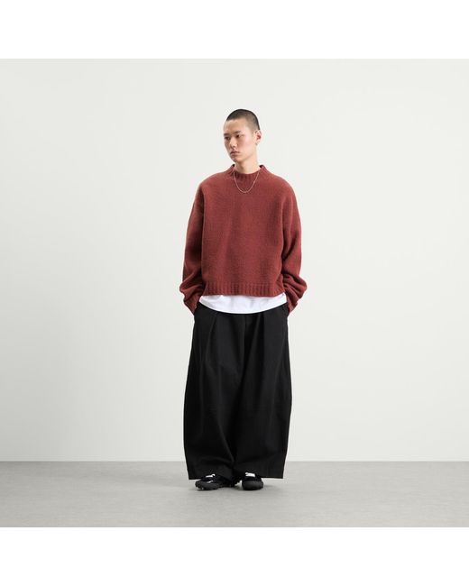 BOUND Purple Cropped Wool Jumper for men