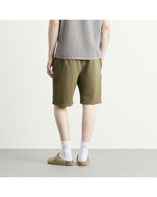 Les Tien Green Pique Cotton Rider Short for men