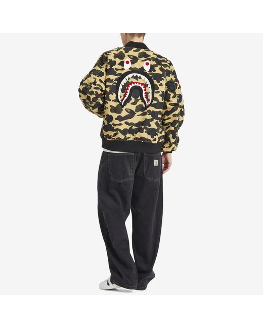 A Bathing Ape Green 1St Camo Sharka-1 Jacket for men