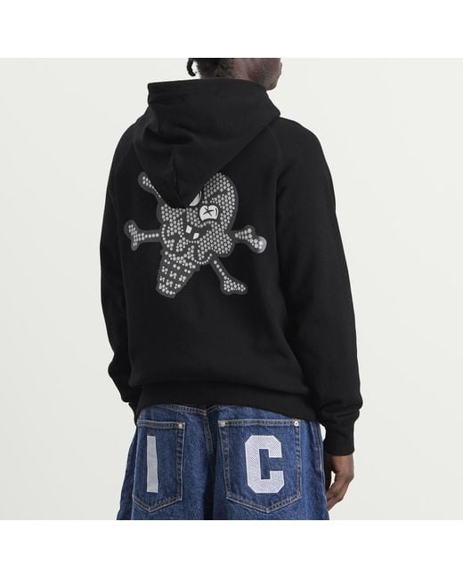 ICECREAM Black Glitter Running Dog Zip Through Hood for men