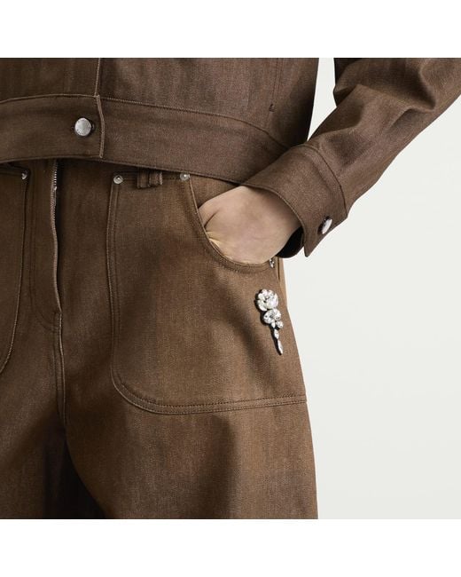 Simone Rocha Brown Wide Leg Utility Curve Jeans