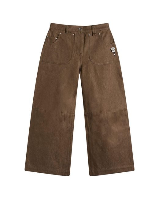 Simone Rocha Brown Wide Leg Utility Curve Jeans