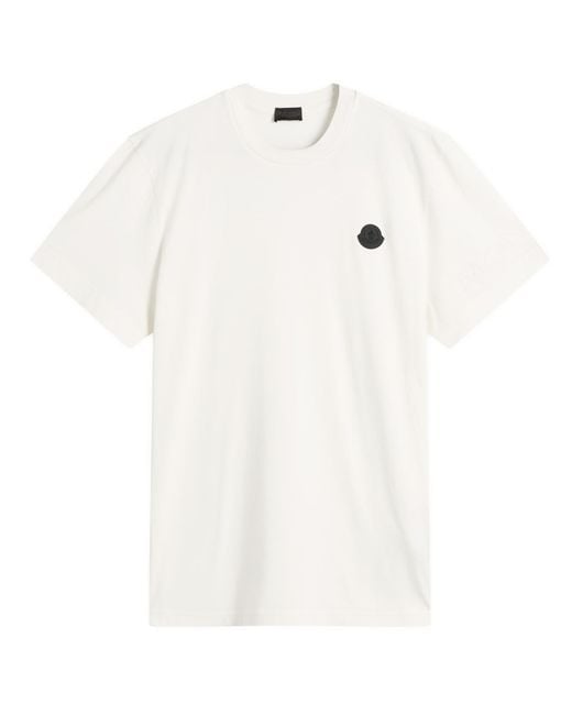 Moncler White Short Sleeve Cotton T-Shirt for men