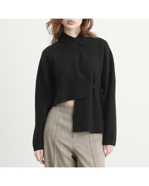 Stel Black Asymmetric Wrap Cardigan