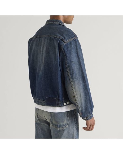 Visvim Blue Damaged Denim Jacket for men