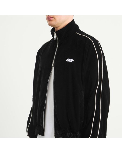 Cole Buxton Black Velour Track Jacket for men