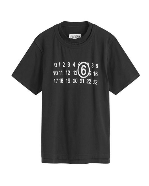 Maison Margiela Number Logo T-Shirt in Black for Men | Lyst UK