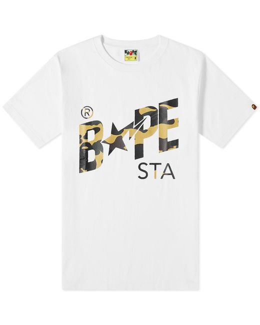 A Bathing Ape 1st Camo Bape Sta Logo T-shirt in White for Men | Lyst UK