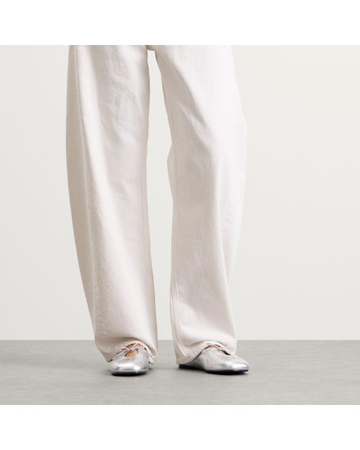 Alohas White Rosalind Leather Ballet Flats