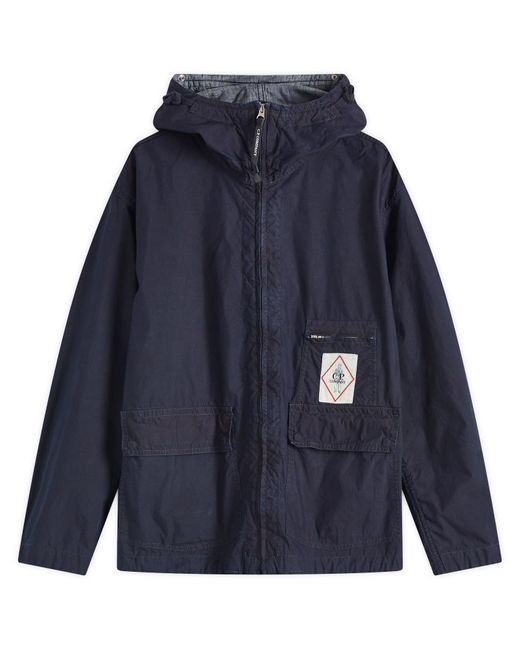 C P Company Blue 50 Fili Goggle Jacket for men