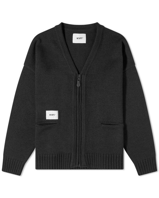 (w)taps Black 03 Zipped Knitted Cardigan for men