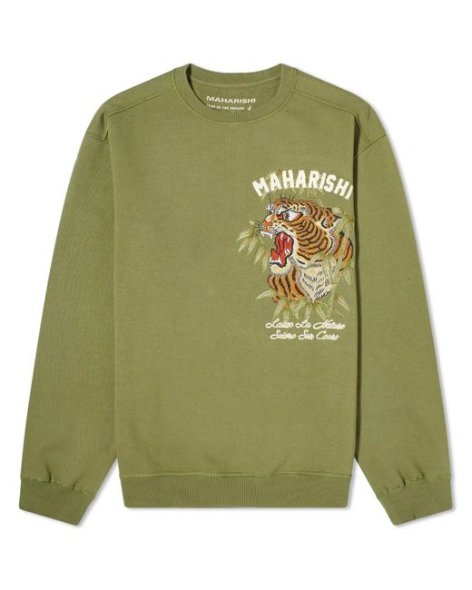 Maharishi Green Maha Tiger Embroidered Sweatshirt for men