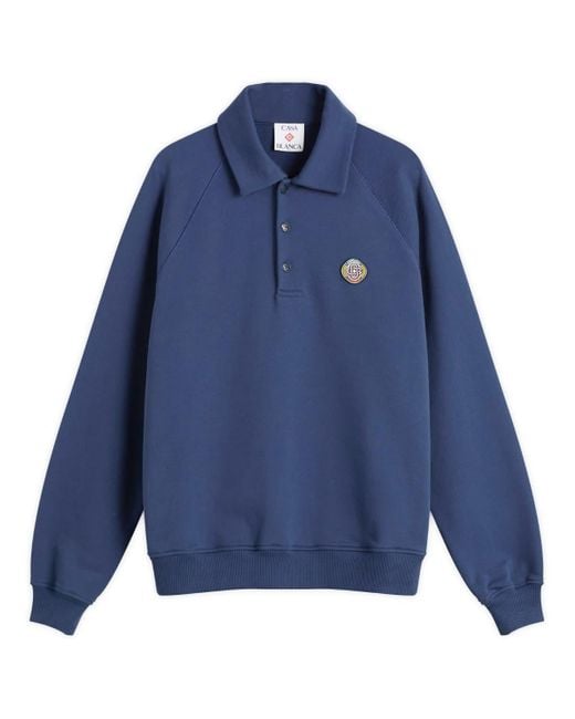 Casablanca Blue Loopback Collar Sweatshirt for men