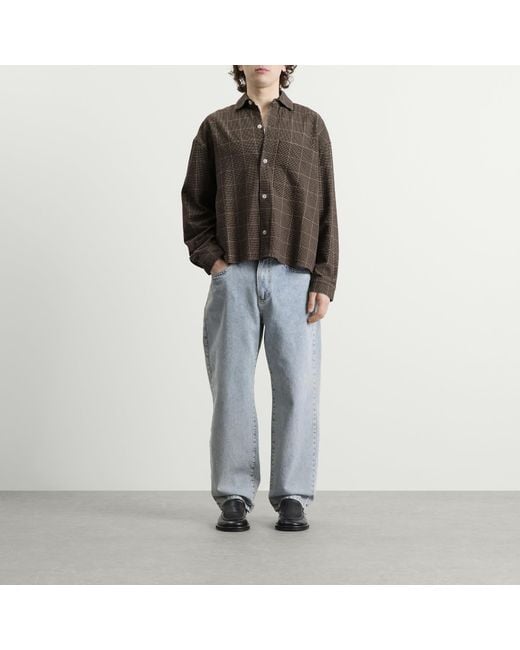 MKI Miyuki-Zoku Green Seersucker Check Box Dress Shirt for men