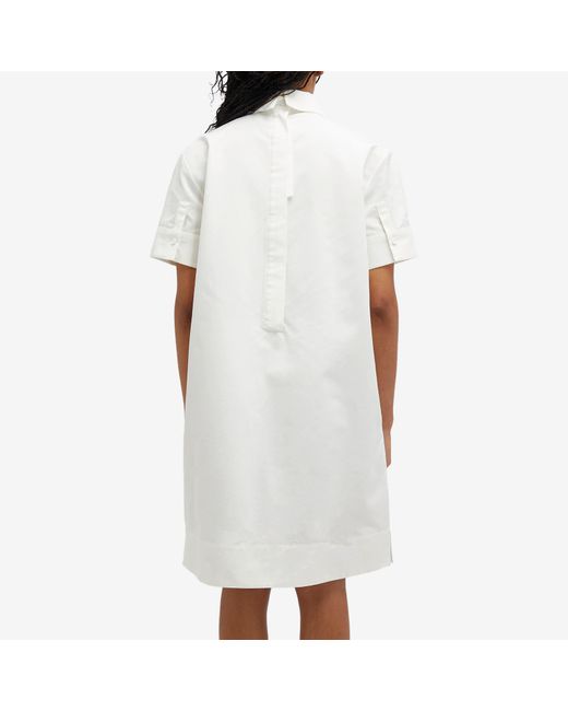 Jil Sander White Cotton Shirt Dress With Collar Detail