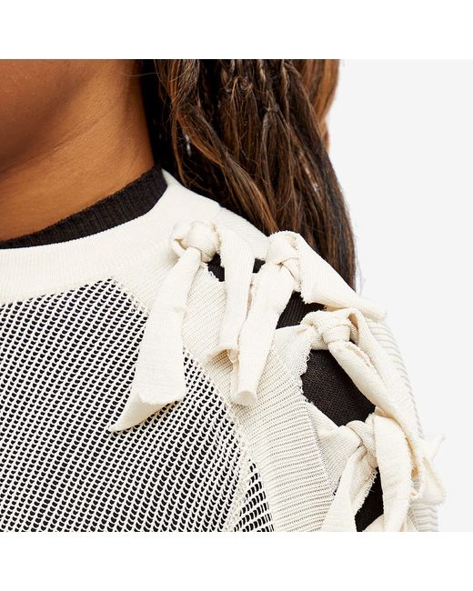 Toga Fringe Knit Sweater in White | Lyst