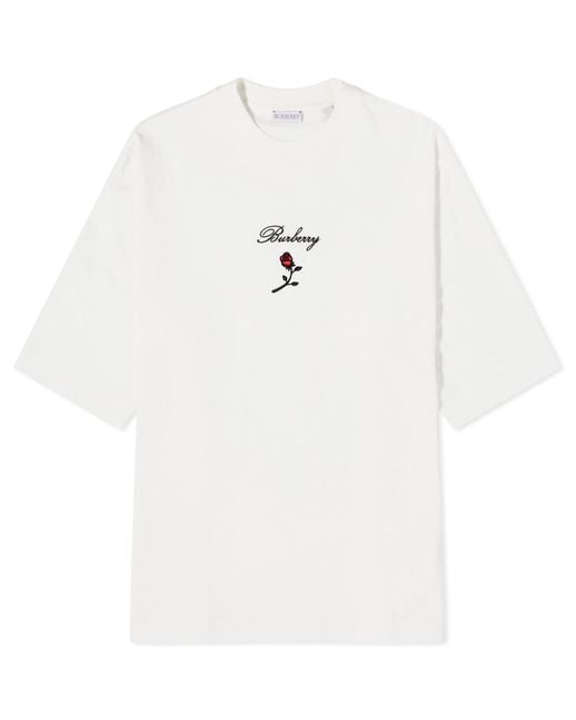 Burberry Rose Logo T-Shirt in White for Men | Lyst