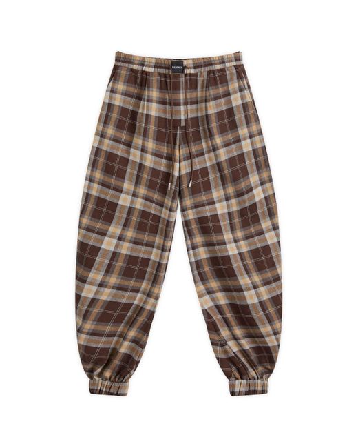 The Attico Long Checked Pants in Brown | Lyst