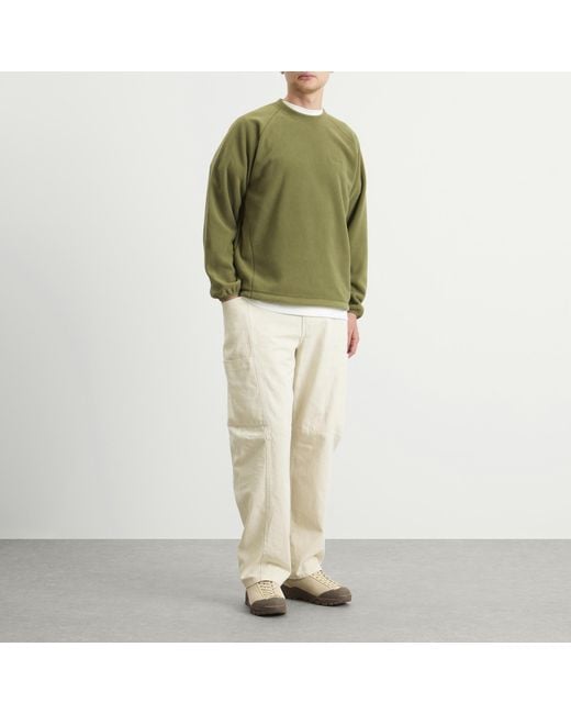 Gramicci Green Thermal Fleece Crew Sweater for men