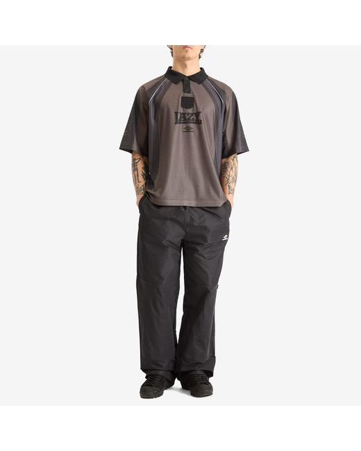 Umbro by Slam Jam Black Micro Check Track Pants for men