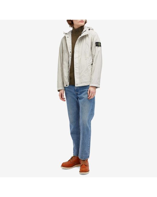 Stone Island Gray Crinkle Reps Hooded Jacket for men