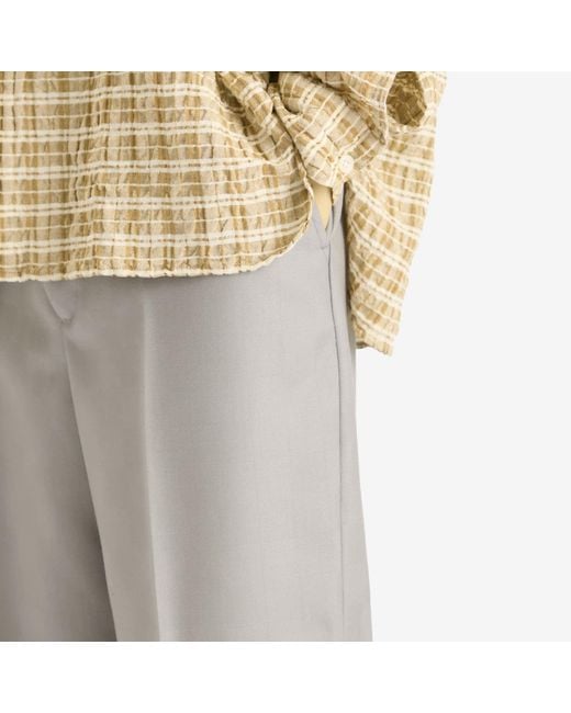 Second/Layer Gray Baggy Hidden Check Tailored Trousers for men