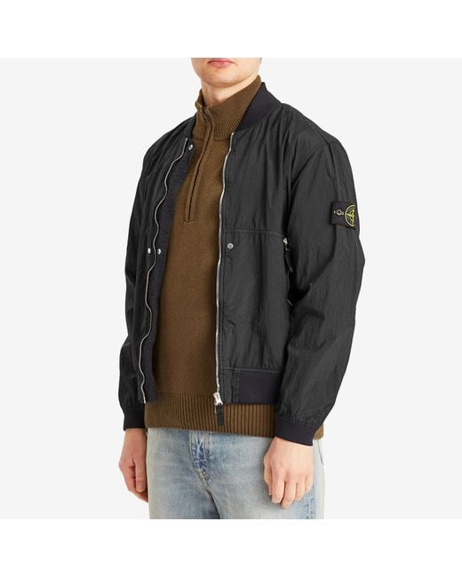 Stone Island Black Nylon Metal Watro-Tc Econyl Bomber Jacket for men