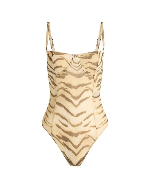 GOOD AMERICAN Natural Mesh Bustier Bodysuit