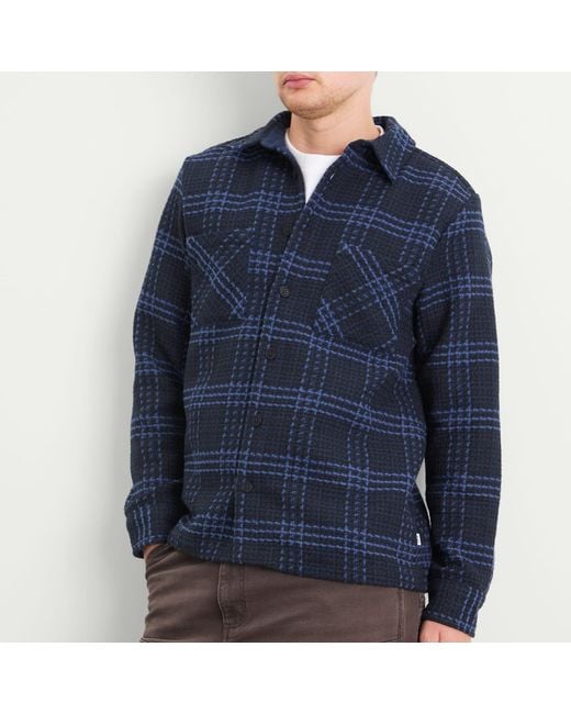 Wax London Blue Whiting Skate Check Overshirt for men