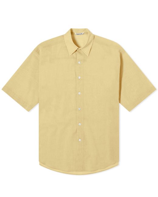 Auralee Yellow Finx Short Sleeve Shirt for men