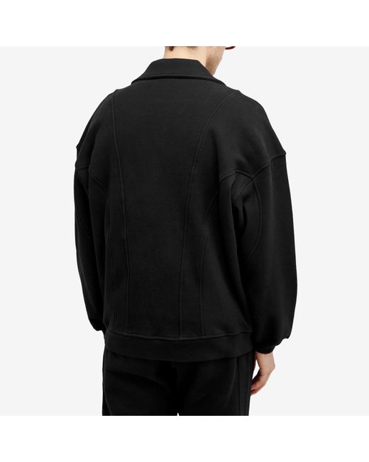 Saint Laurent Black Logo Half Zip Sweatshirt for men