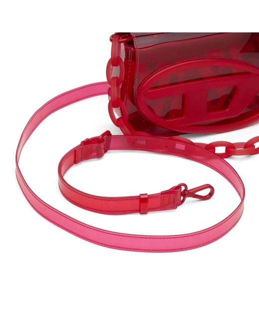 DIESEL Red 1Dr Logo Perspex Handbag