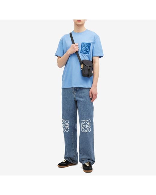 Loewe Blue Anagram Fake Pocket T-Shirt for men