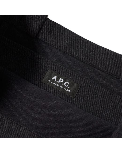 A.P.C. Black Lou Large Logo Tote for men