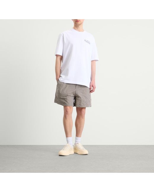 Moncler Brown Check Drawstring Shorts for men