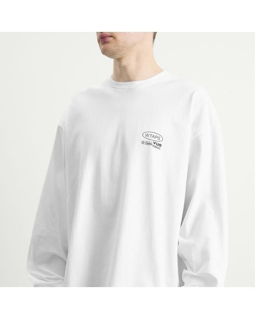 (w)taps White Protected By Long Sleeve T-Shirt for men