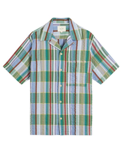 Folk Blue Relaxed Soft Collar Vacation Shirt for men