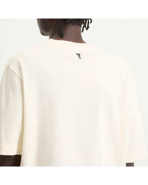 AMI Pink Boxy Fit Short Sleeve T-Shirt for men