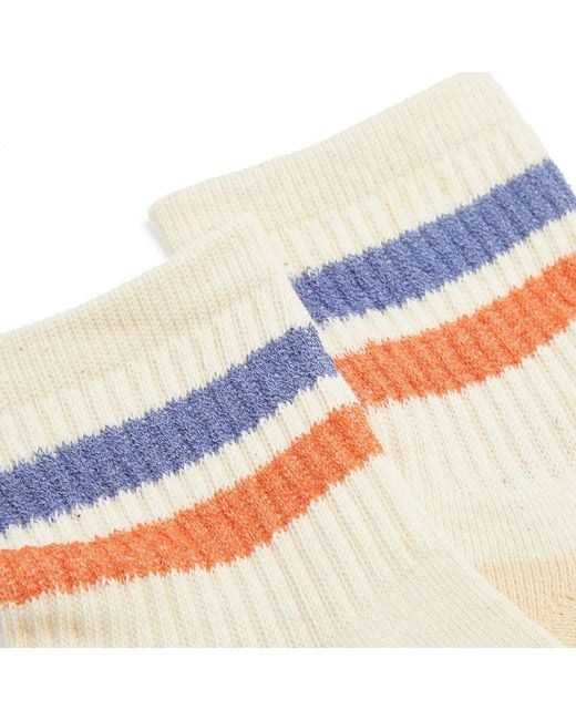 RoToTo Blue Retro Athletic Ankle Sock
